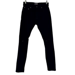 Represent Destroyer Denim Black distressed knees skinny ankle jeans women’s 28